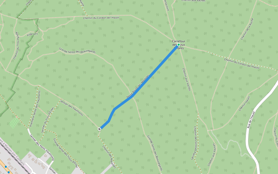 Petite Route des Mareilles walking route map in Triel-sur-Seine