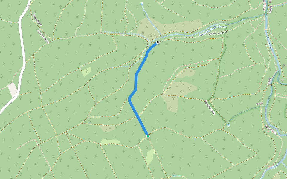 Chemin vicinal 24 walking route map in Daverdisse