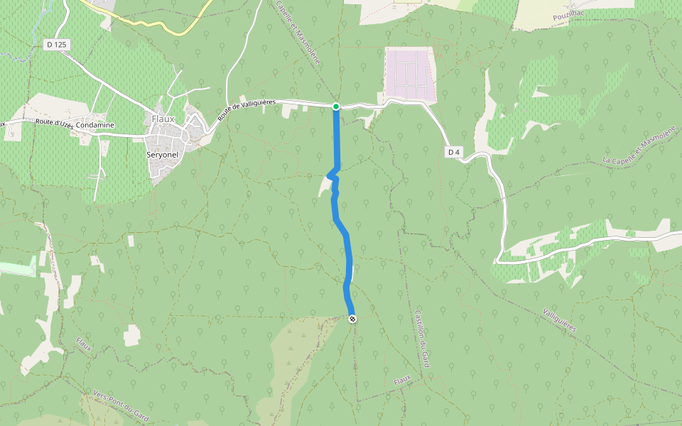 DFCI Y47 walking route map in Flaux