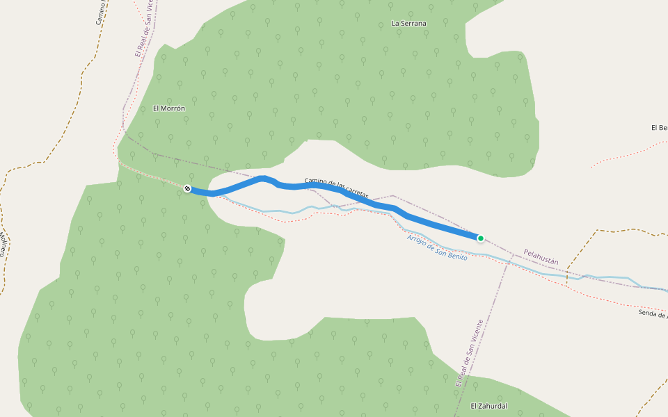 Camino de las carretas walking route map in Pelahustán