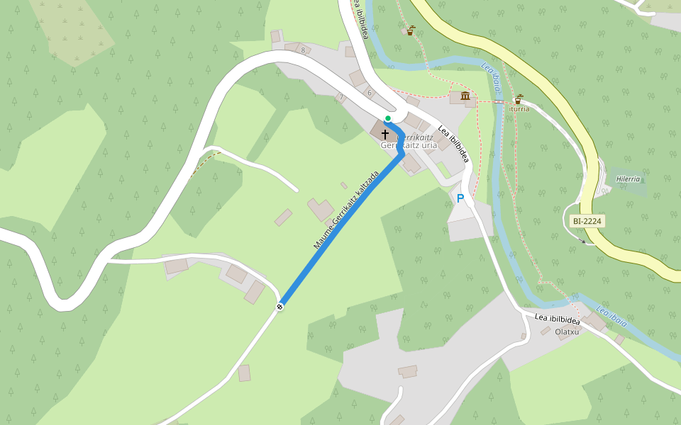 Maume-Gerrikaitz kaltzada walking route map in Gerrikaitz