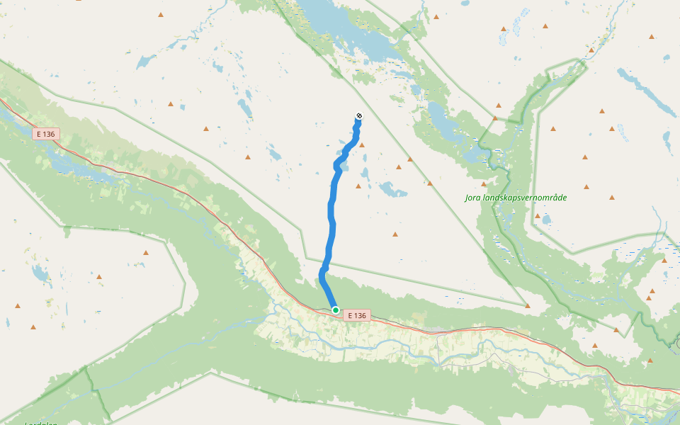 Kvita-Lyfingmo walking route map in Lora