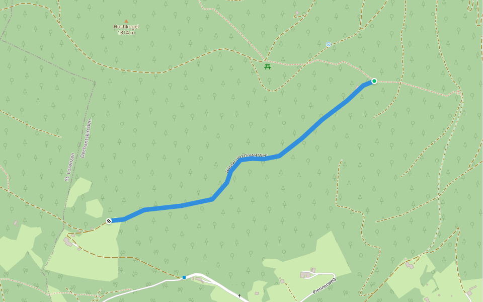 Hänsel und Gretel Weg walking route map in Hohenau am Wechsel
