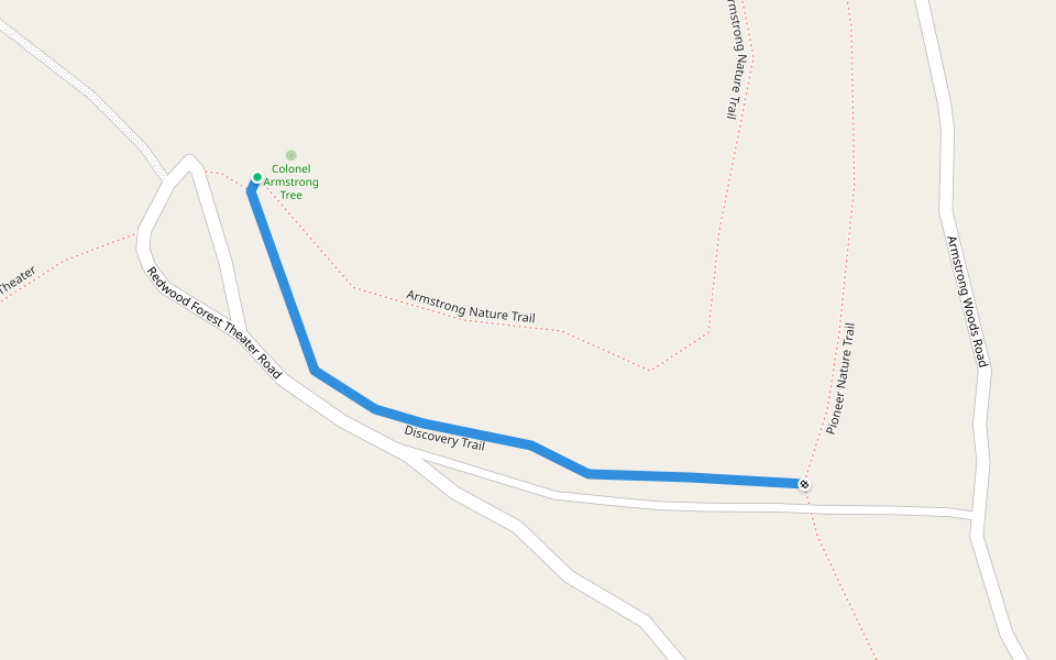 Discovery Trail walking route map in Guerneville