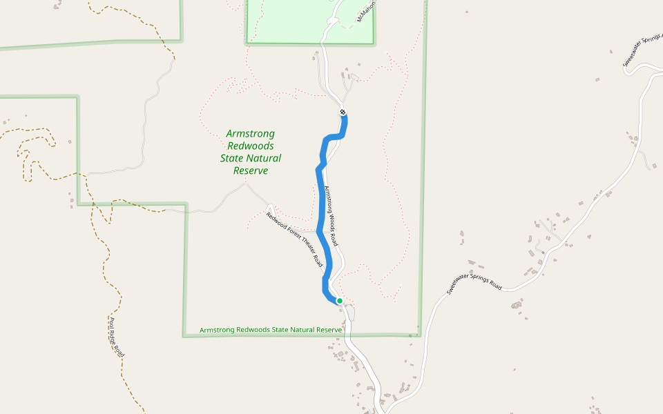 Pioneer Nature Trail walking route map in Guerneville