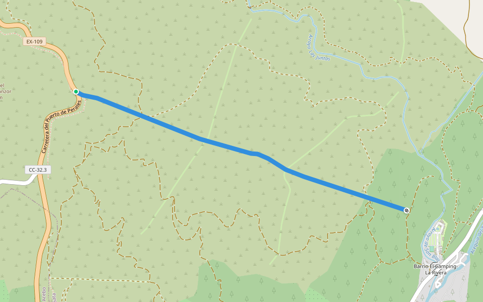 Cortafuegos walking route map in Gata