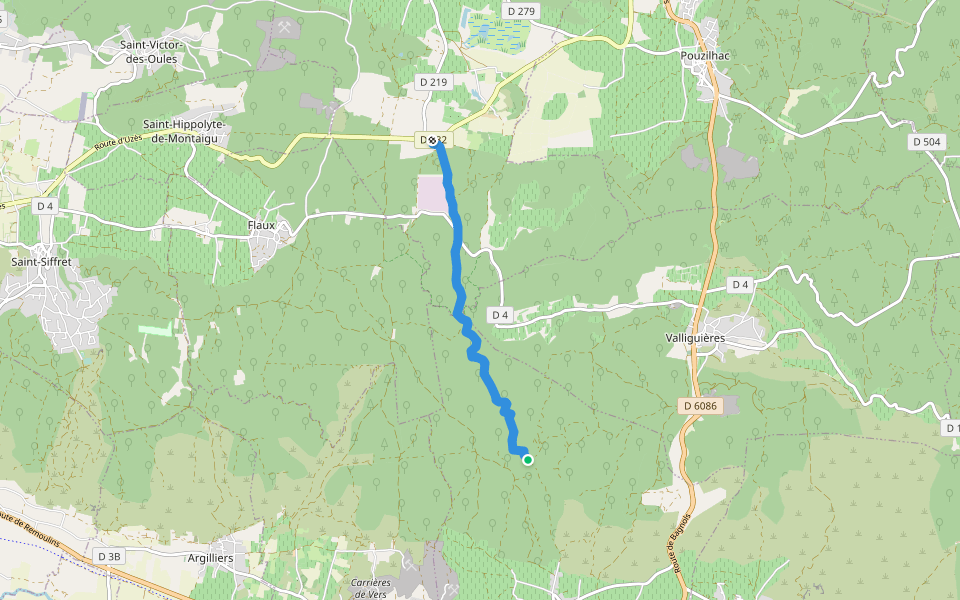 DFCI Y72 walking route map in Castillon-du-Gard