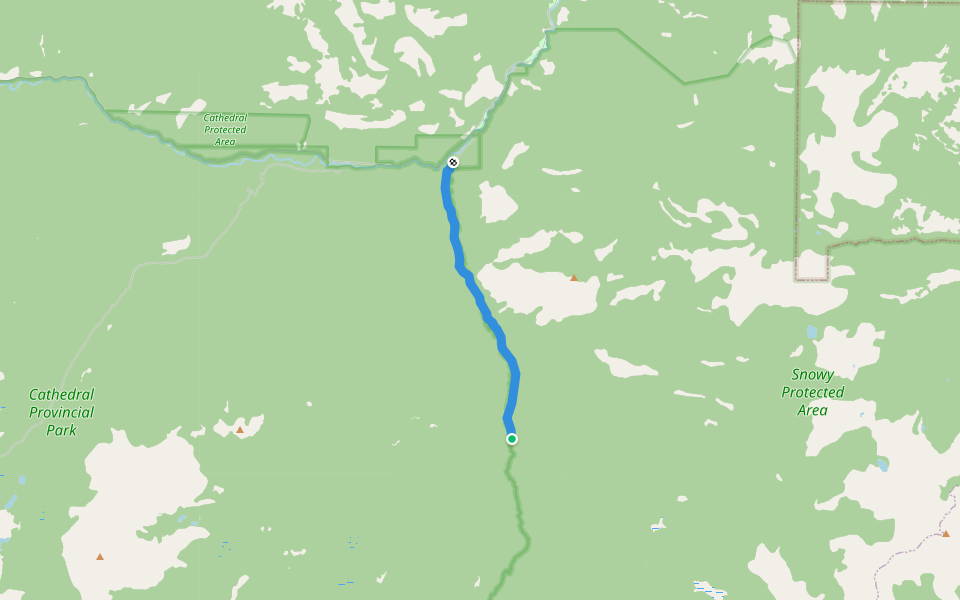 Ewart Creek Trail (Centennial Trail) walking route map in Keremeos