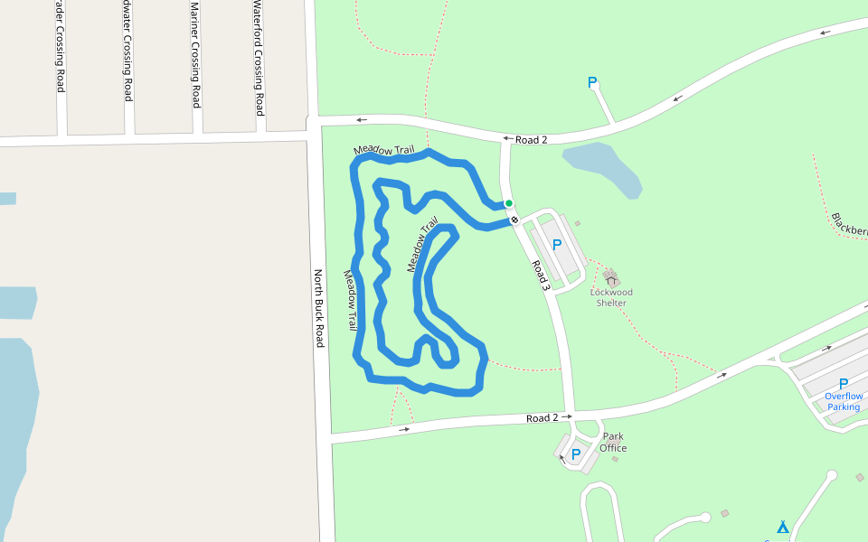 Meadow Trail walking route map in Lakeside Marblehead