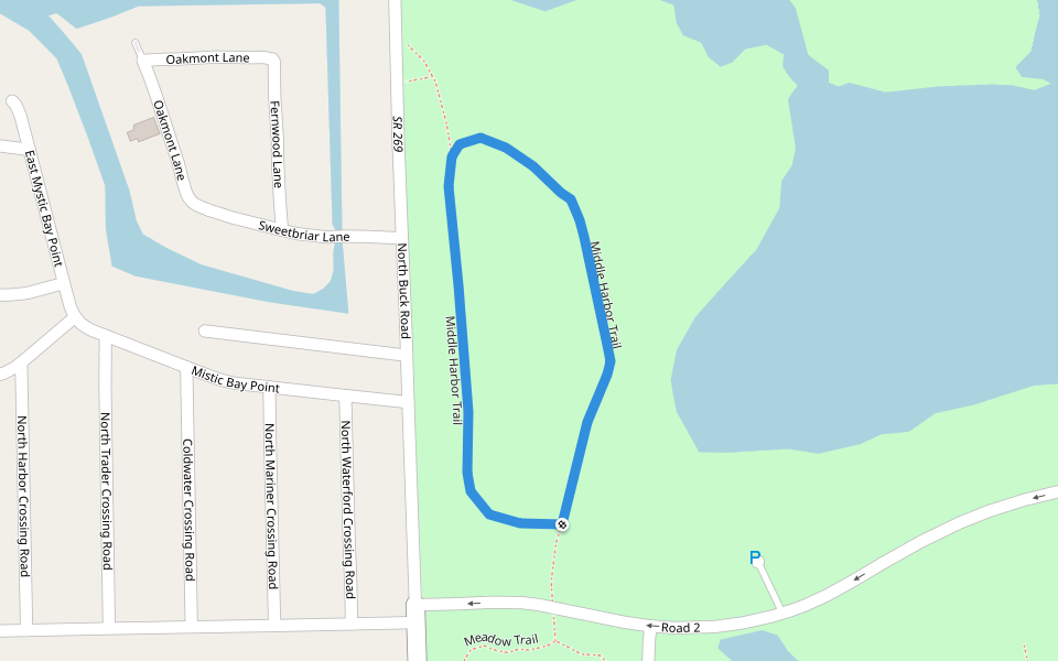 Middle Harbor Trail walking route map in Lakeside Marblehead