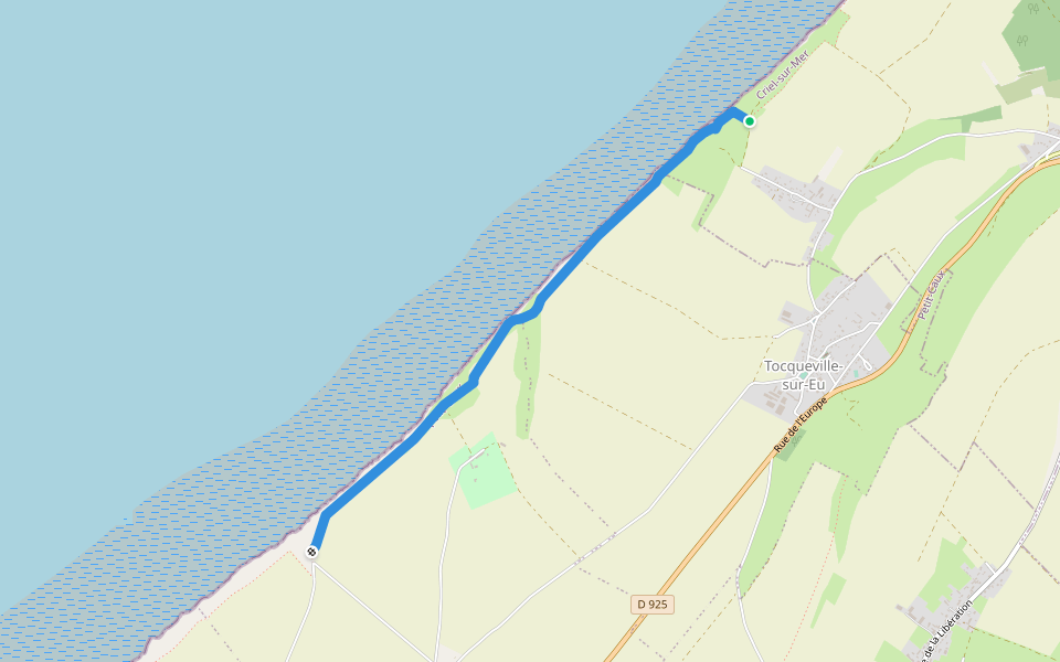 GR21 walking route map in Criel-sur-Mer