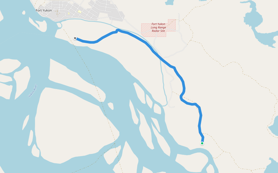 Winter Trail walking route map in Fort Yukon