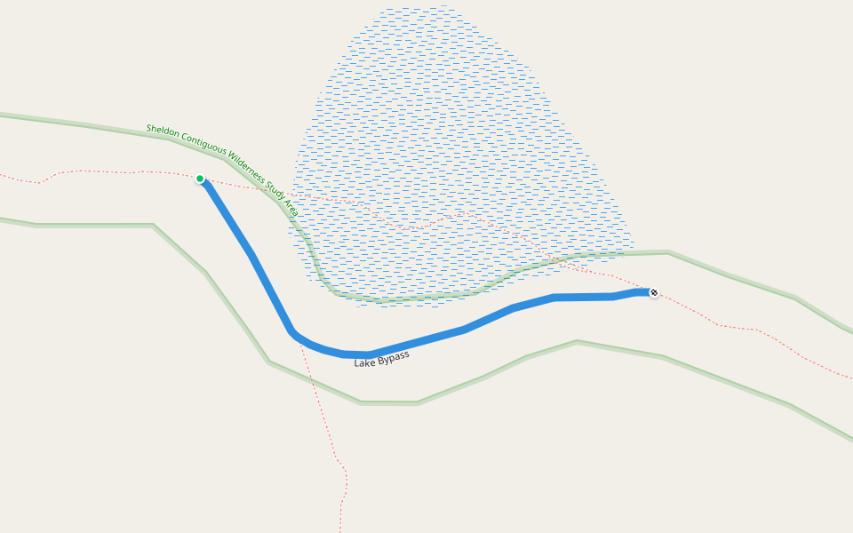 Lake Bypass walking route map in Gerlach