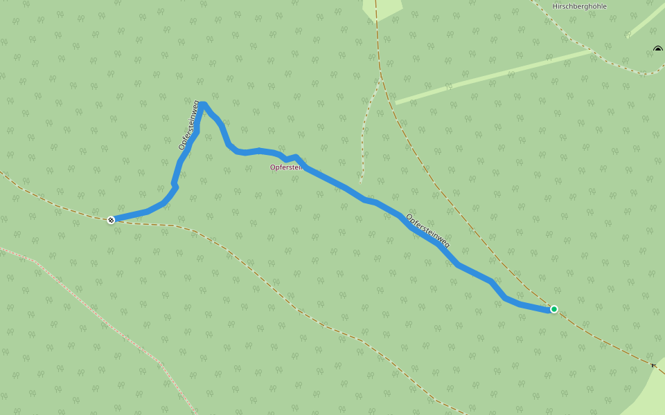 Opfersteinweg walking route map in Bärnkopf