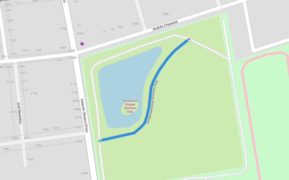 Senda peatonal Dionisio Diaz walking route map in Santa Clara De Olimar