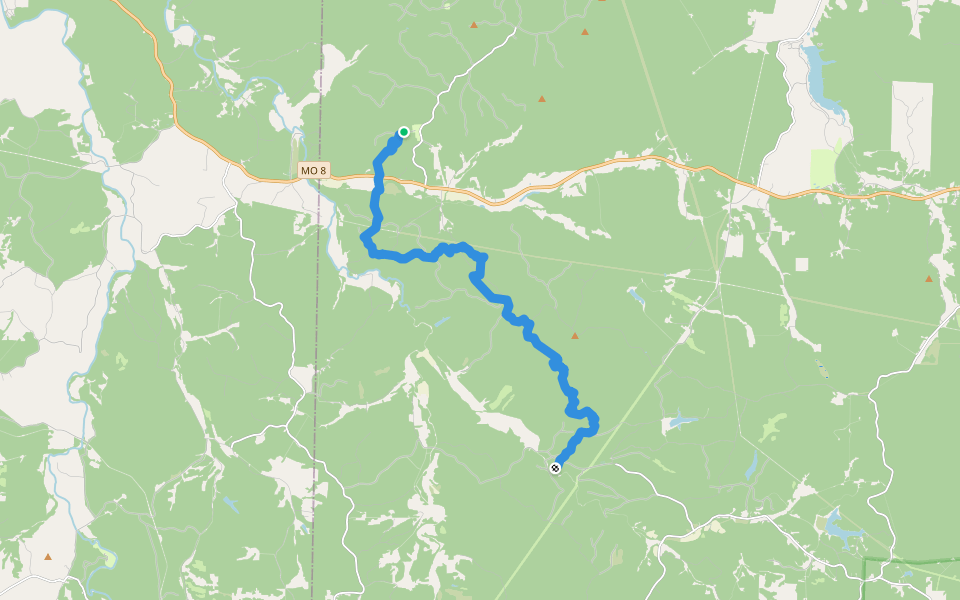 Ozark Trail - Courtois Creek Section walking route map in Potosi