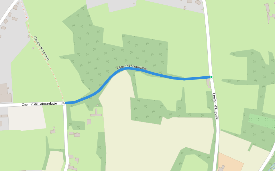 Côte de Labourdatte walking route map in Garlin