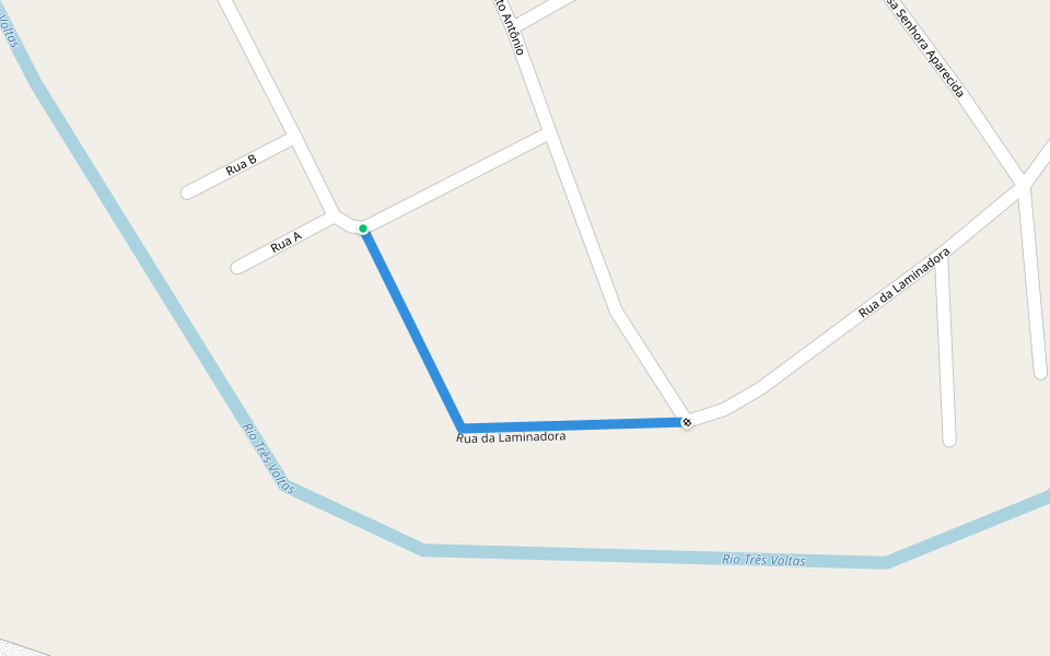 Rua da Laminadora walking route map in São Bernardino