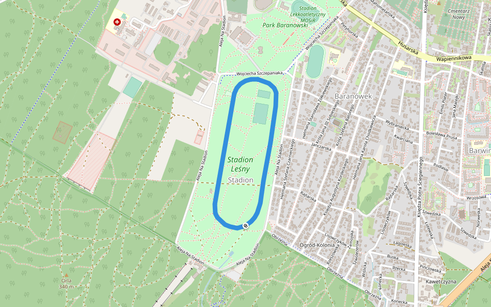Tor jeździecki walking route map in Rączki