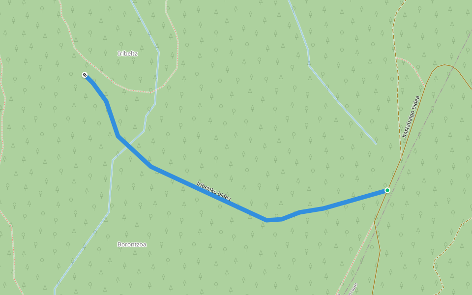 Iribelzko bidea walking route map in Betelu