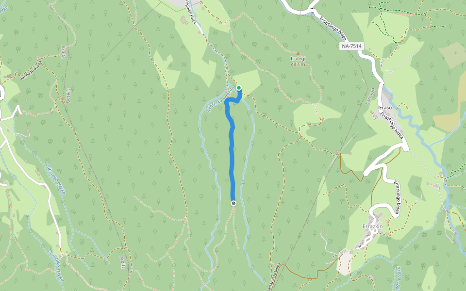 Suspeizparko bidea walking route map in Betelu