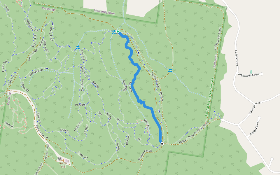 Red Dog walking route map in Maroochy River