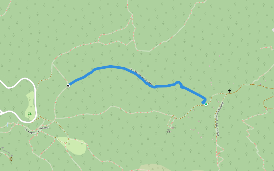 Св. Нестор - Св. Кирик walking route map in Asenovgrad