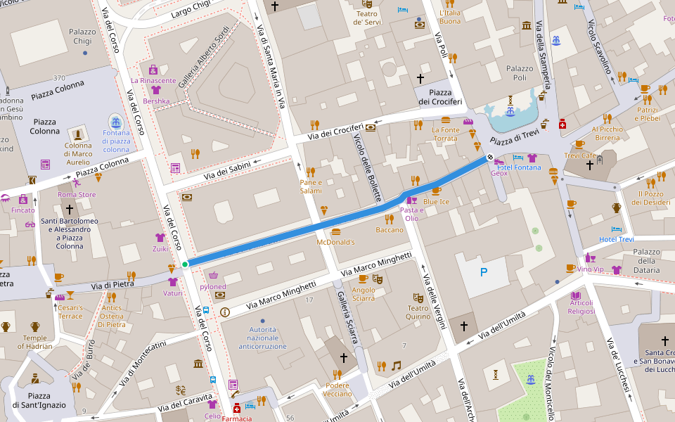 Via Delle Muratte In Lazio Walking Map