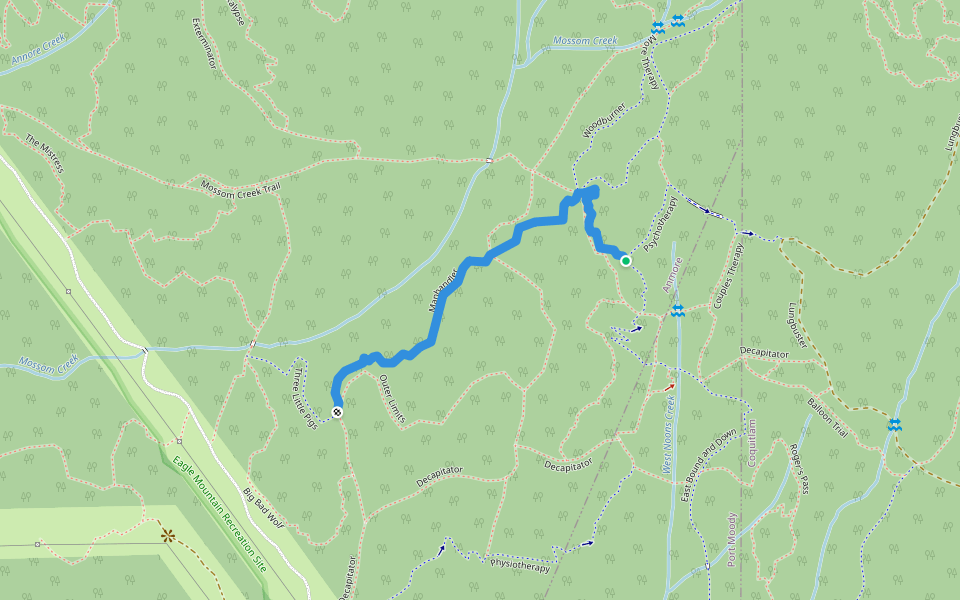 Manhandler walking route map in Anmore