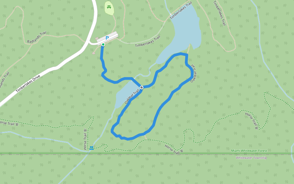 Oakleaf Trail walking route map in Harrison