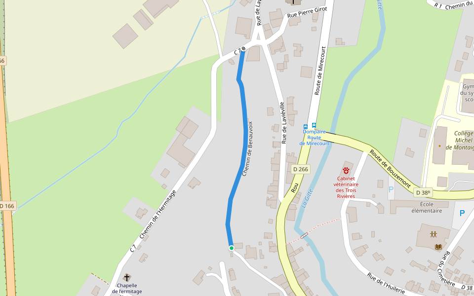 Chemin de Benauvoix walking route map in Dompaire