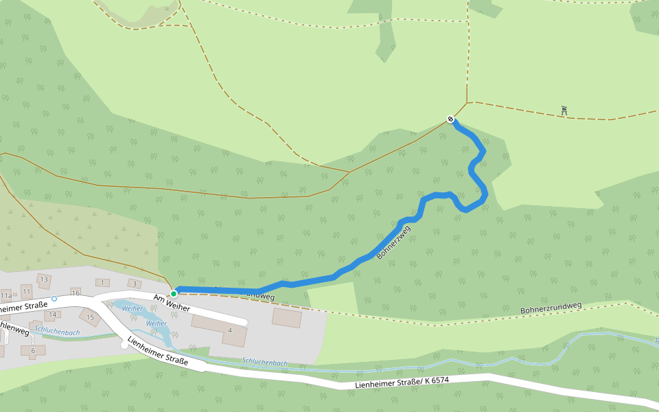Bohnerzweg walking route map in Küssaberg
