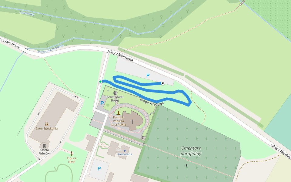 droga krzyżowa walking route map in Dąbrowica
