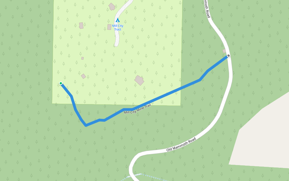 Mill City Mine Trail walking route map in Mammoth Lakes