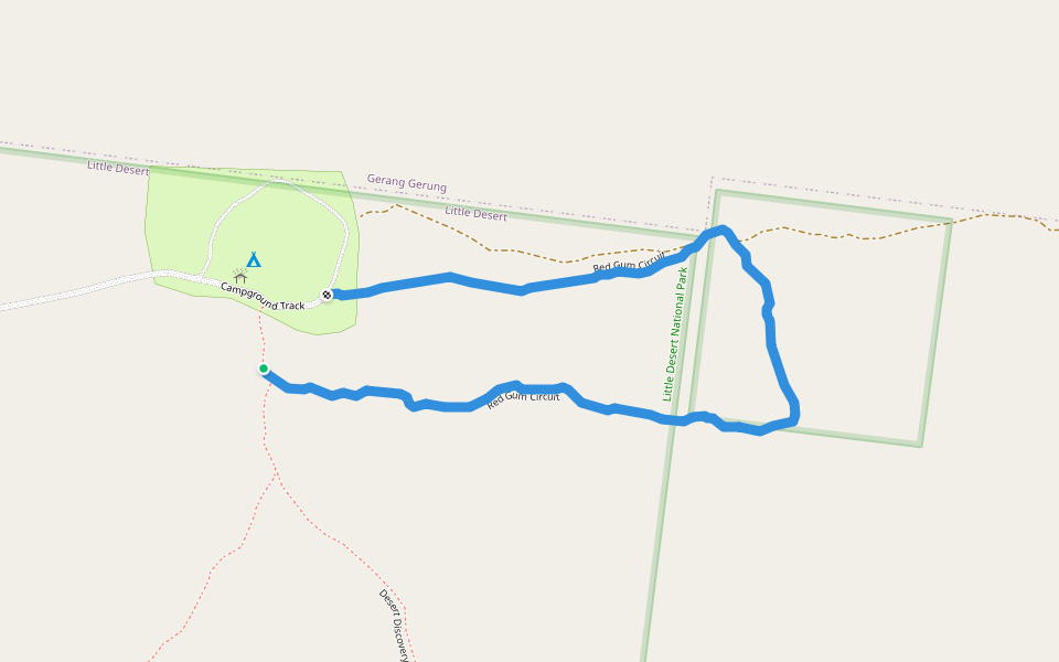 Red Gum Circuit walking route map in Little Desert