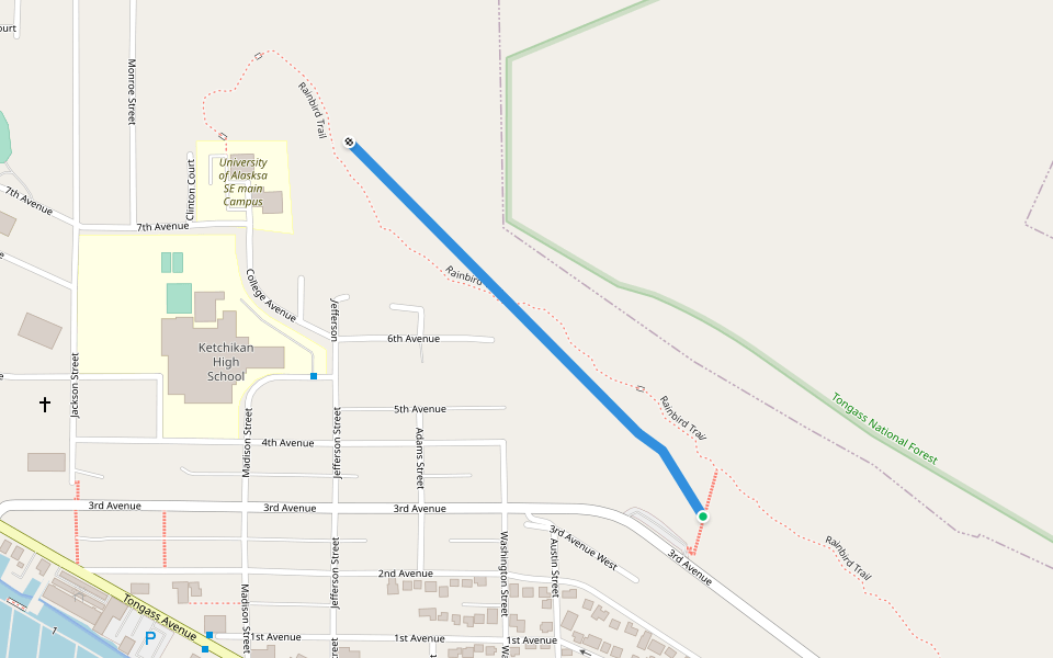 rainbird trail walking route map in Ketchikan
