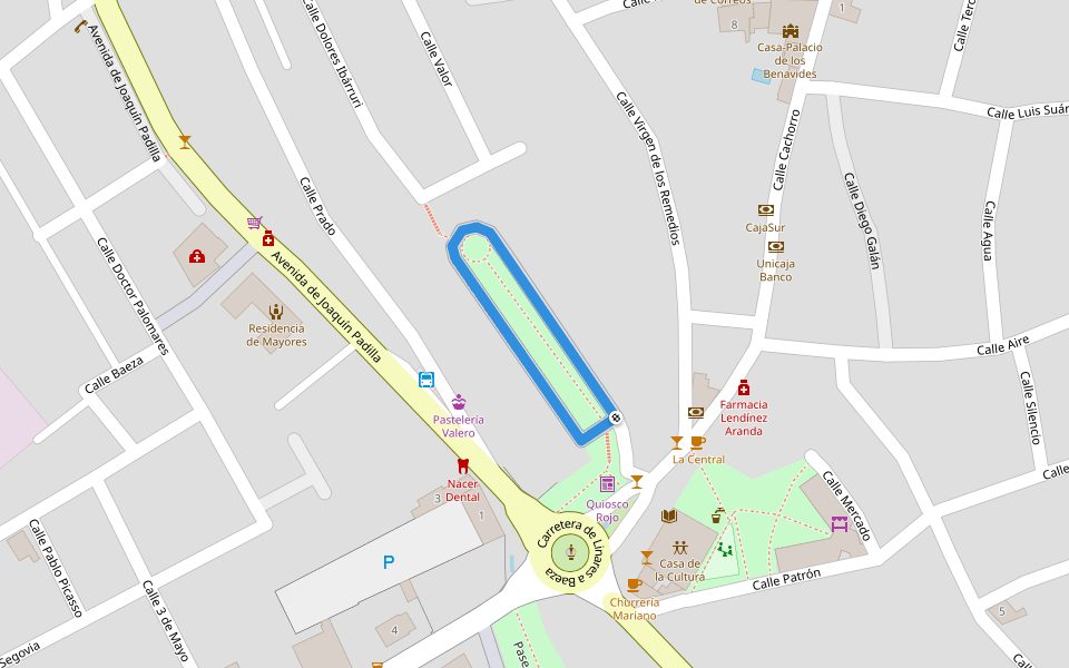 Paseo de la Constitución walking route map in Ibros