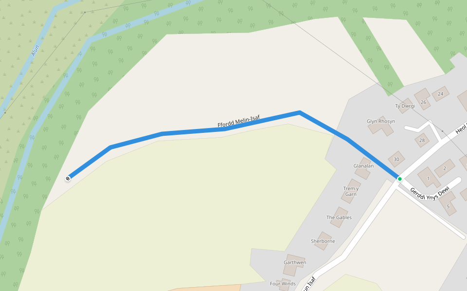 Ffordd Melin-Isaf walking route map in St Davids