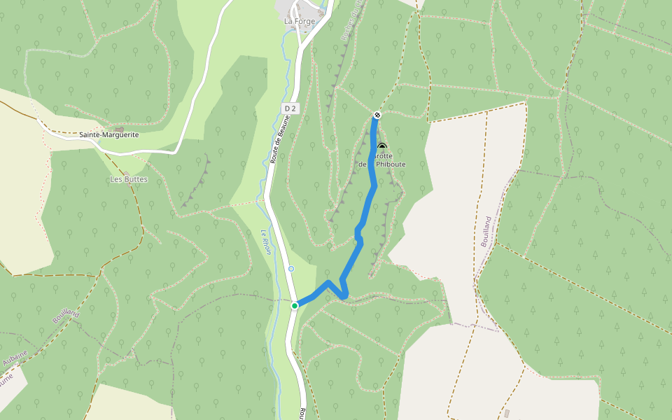 Chemin de la Combe à la Vieille walking route map in Bouilland