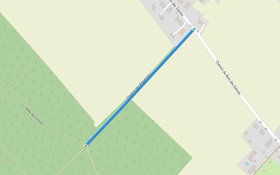 Chemin des Aiguesses walking route map in Tart