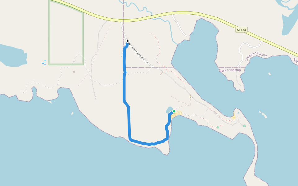 Big Loop walking route map in Cedarville