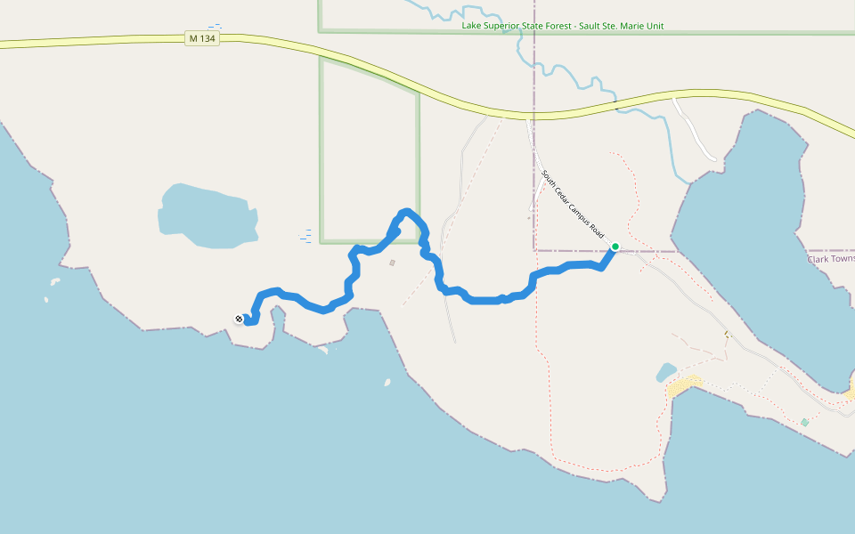 Narnia Trail walking route map in Cedarville