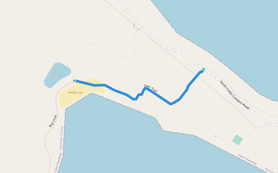 Deer Trail walking route map in Cedarville