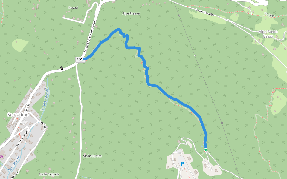 mtb downhill fixe walking route map in Paglio