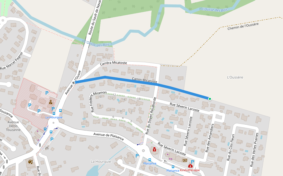 Camin Micatoste walking route map in Lescar
