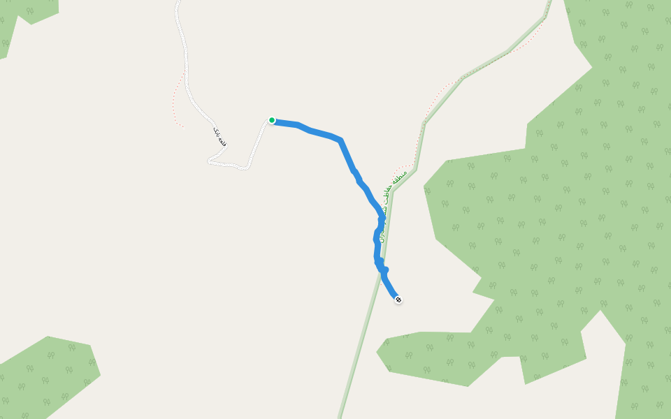 قلعه بابک walking route map in شیران