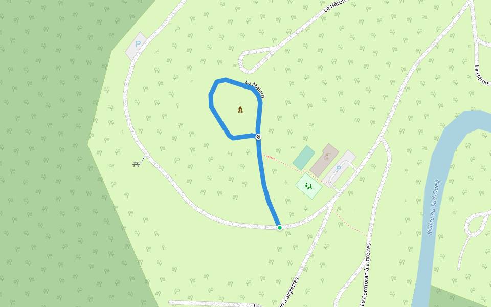 Le Malard walking route map in Rimouski