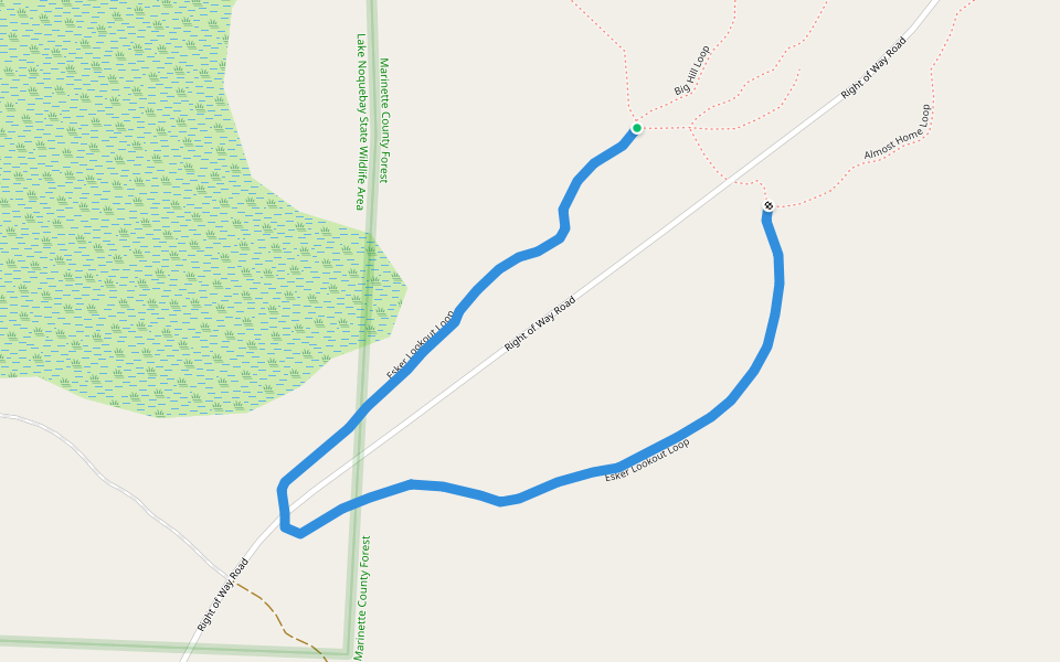 Esker Lookout Loop walking route map in Porterfield