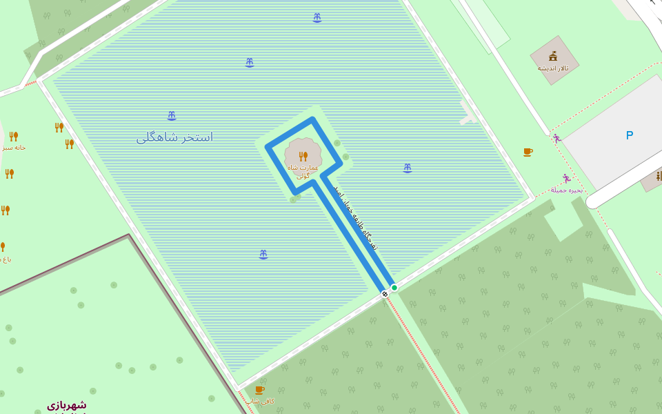 تفرجگاه طایفه خوبان امید walking route map in شیران