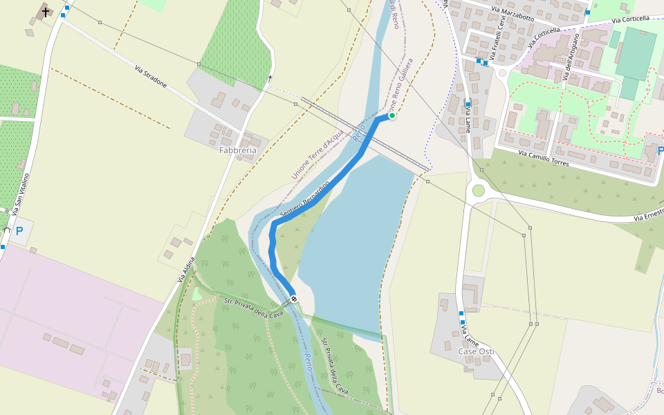 Sentiero Bernardino walking route map in Trebbo